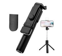 Admissioni 6 in 1 Wireless Bluetooth Selfie Stick, with Detachable Remote & Light, 360° Rotating Retractable Selfie Stick Tripod for GoPro and Phone, 3 Light Modes, 2.6 FT (Black,1PCS)