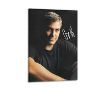 ADMLIE Stampa artistica da parete con George Clooney, attore protagonista maschile in bianco e nero, opera d'arte su tela, idea estetica per stanza, 20 x 30 cm
