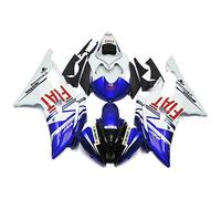 ADMOTO - Kit per carrozzeria completo di carenature preforate per moto, in plastica ABS, per Yamaha YZF 600 R6 2008-2015 (blu+bianco 1)