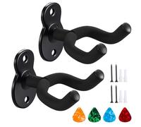 Admygo Porta chitarra da muro, 2 Set Supporto per chitarra e chitarra elettrica, Ganci Appendi Chitarra, Guitar Supporto Gancio Montaggio per Basso Elettrico Ukulele Violino
