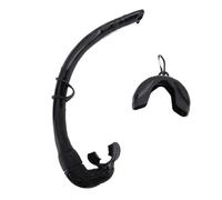 ADMYTHGB Boccaglio per apnea, boccaglio pieghevole in silicone, tubo respiratorio da immersione a rotolo per l’allenamento in piscina, le immersioni e lo snorkeling, con design flessibile p (Nera)