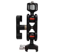 ADMYTHGB Braccio magico regolabile a 360 gradi con doppia testa a sfera, supporto per accessori per fotocamera in lega di alluminio con vite da 1/4 di pollice e morsetto NATO per monitor da campo