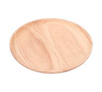 ADMYTHGB Piatto da cena in legno di gomma, vassoio rotondo per servire cibo, vassoio naturale per frutta, snack e dessert con bordo rialzato, adatto a tè, caffè e posate; vassoio in legno (20 cm)