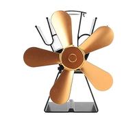ADMYTHGB Ventilatore per stufe a legna a 5 pale azionato dal calore, ventilatore per caminetti con base trapezoidale, ventilatore termoelettrico per stufe a legna e stufe a cherosene, non (Oro)