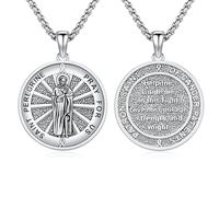 Adnix Collana in argento con ciondolo a forma di santo patrono, unisex, con