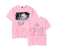 ADO World Tour 2025 Hibana Magliette Cotone Maniche Corte Unisex Moda Stampata Maglietta Streetwear per Uomo Donna XS~4XL-Pink||XX_l