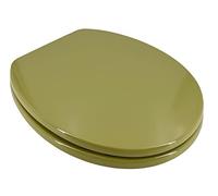 ADOB, Sedile copri WC, colore verde, con cerniere regolabili cromate in ottone, 85074