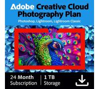 Adobe Creative Cloud Photography Plan - archiviazione cloud da 1 TB - 24 mesi/1 dispositivo - Multilingue (PC/Mac)