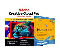 Adobe Creative Cloud Pro Edizione Educativa - 1 Anno + Bonus Norton