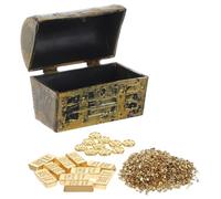 ADOCARN 1 Set Micro Treasure Decoration Caso Di Pirata in Miniatura Cassa Del in Miniatura Accessori Per Tesori in Miniatura Bambole Golden Brick Mini Mattone Finto Oro Lega D'oro