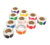 ADOCARN 10 Pezzi di Etichette Adesive Rotonde Colorate 5000 Pezzi Codice Colore in Rame per Organizzazione Ufficio e Decorazione Casa Colore Casuale