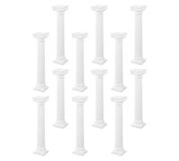 ADOCARN 12 Pezzi Colonne Romane Bianche in Plastica Miniature Colonna Decorativa per Giardino Casa e Micro Paesaggio Design Artistico ed Elegante