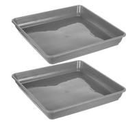 ADOCARN 2 Pezzi Vassoio per Piante Quadrato in Plastica Pp, Sottovaso Che Previene Ribaltamento dei Vasi, per Esposizione di Piante Grasse e Organizzazione Balcone