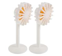 ADOCARN 2 Pezzi Ventilatore Vintage da Tavolo in Plastica Bianca Miniatura per Casa delle Bambole Design Portatile Resistente, per Festa Estiva e Decorazione in Miniatura