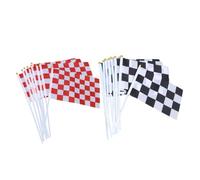 ADOCARN 20 Pezzi Bandiera da Corsa a Scacchi con Bastone in Poliestere Leggera e Compatta per Decorazioni Festa Tema Auto da Corsa ed Eventi Motorsport