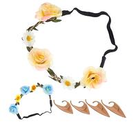 ADOCARN 2sets Cerchietti Floreali Con Orecchie Per Donne Accessori Per Chic e Unici Per Feste Halloween e Cosplay