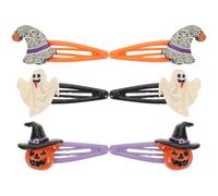 ADOCARN 3 paia di graziose forcine per di Halloween per bambini - Disegni con teschi di zucca e cappelli da strega per eventi scolastici "dolcetto o scherzetto" e acconciature per feste