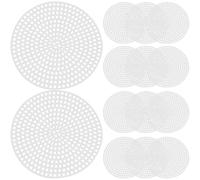 ADOCARN 30 Pezzi Rete di Plastica Bianca Rotonda 7,7 Cm per Punto Croce Fai da Te, Foglio di Rete Multiuso Tagliabile per Ricamo e Creazione Borse, Adatta a Filati di Lana Fino a 2,5 Mm