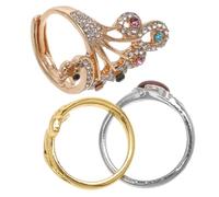 ADOCARN 3pezzi Anelli Regolabili per Uncinetto Stile Vintage Strumenti per Cucito con Design Creativo per Tensione e Decorazione Flessibile per Donne