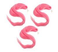 ADOCARN 3pezzi Estensioni Per Treccine Africane Rosa Capelli Sintetici Pre-allungati Per Donne Treccine All Uncinetto Per Capelli Corti Intrecciati Per Feste e Festival