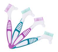 ADOCARN 4pezzi Spazzolino per Protesi Dentarie Mobili Strumento per Rimozione Adesivo e Colla per Protesi Spazzola per Pulizia e Apparecchi di Contenzione Setole Morbide per Delicata