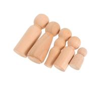 ADOCARN 5 Pezzi Mini Figure Legno Non Dipinte per Diy Legno da Colorare per Attività e Creative per Giocattoli Educativi per Decorazioni per Stanze