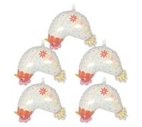 ADOCARN 5 Resistenti Pulcino Pellicola in Alluminio e a Forma Palloncini, Facili da Montare ai Tocchi, Colore Bianco per Shower Festa di Compleanno