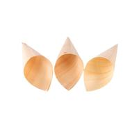 ADOCARN 50 Coni Gelato Monouso in Legno Marrone per Feste e Matrimoni, Usa e Getta, Facili da Pulire, Eleganti e Decorativi per Aperitivi e Snack