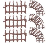 ADOCARN 50 Pezzi Micro Recinzione Paesaggistica Figura Di Fattoria in Miniatura Recinzione Per Giocattolo Accessori Per La Fattoria Giocattolo Farm Playset Marrone Chiaro Plastica