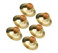 ADOCARN 6 Pezzi Di Piatti In Bronzo Per Strumenti A Dita Gong A Mano Piccoli Piatti Gong Tradizionali Cinesi Mini Piatti Piccoli Piatti Gong Tamburello Metallo Dorato