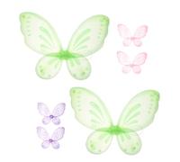 ADOCARN 6 Pezzi di trucco per fata farfalla costume ala per cosplay di ornamento dell'ala delle fate di cosplay da festa delle fate per le ragazze nylon