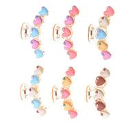ADOCARN 6pezzi Fermagli Per Forma Di Cuore Clip Per Acconciature Accessori Di Bellezza Colorati Per Tutte Le Occasioni