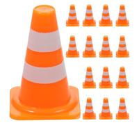ADOCARN 80 Mini Coni: Mini Coni stradali, barricate in plastica, segnali di Avvertimento - Piccoli Oggetti didattici per Il Traffico per Bambini, Giochi di finzione, bomboniere e Giochi di