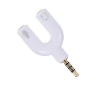 ADOCARN Adattatore Audio 3.5mm Forma a U Bianco in Plastica per Collegare Cuffie e Microfono, Splitter Stereo per Auricolari Filo, Compatibile Smartphone e Computer