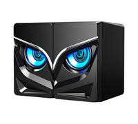 ADOCARN Altoparlanti USB Cablati per Computer Desktop 2 Pezzi, Casse Sonore Nere in Plastica Rumore e Alimentazione USB per Ufficio e Gaming