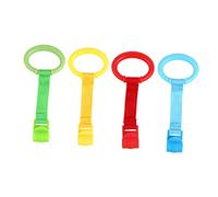 ADOCARN Anello Di Trazione Per Culla Ragazzo Ragazza 4 Pezzi Multi-colore Set, Anello Da Tirare a Mano Per Apprendimento in Piedi, Materiale Sicuro Ecocompatibile Per Lettino Passeggino Viaggio
