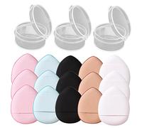 ADOCARN Applicatori Trucco Polvere Viso 15 Pezzi Mini Piumini per Fondotinta Crema Lavabili Custodia per Donna Uso Quotidiano Fissaggio Cipria Sotto Occhi e Naso