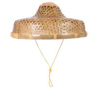 ADOCARN Cappello Pratico ed Elegante Stile Orientale di Bambù Intrecciato a Mano Dimensioni 36,5x14cm Corda Regolabile Unisex per Decorazioni e Accessori da Festa
