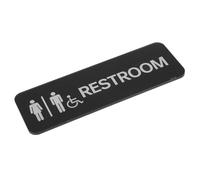 ADOCARN Cartello Segnaletica Bagno Nero in Acrilico Wc Autoadesivo Targhetta Semplice e Pratica per Porta Bagno per Centri Commerciali e Parcheggi