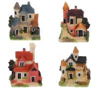 ADOCARN Casette in Resina Miniatura Set da 4 Pezzi per Decorazioni Paesaggistiche Muschio, Accessori e Vasi per Piante Grasse per Giardino e Terrazzo