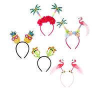 ADOCARN Cerchietti Fenicottero e Ananas in Plastica per Chioma Tropicali 5 Pezzi Decorativi e Confortevoli Stile Hawaiano per Festa Estiva per Accessori da Spiaggia
