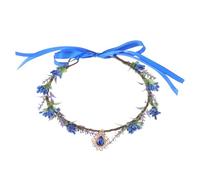 ADOCARN Cerchietto Elfico Corona di Fiori Blu in Resina e Plastica, Design Unico e Affascinante per Matrimoni ed Eventi Speciali, Accessorio Elegante per Fotografia