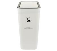 ADOCARN Cestino Spazzatura Sottile da 10l in Pp Bianco con Coperchio a Pressione, Design Raffinato e Moderno per Bagno o Qualsiasi Altra Stanza