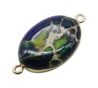 ADOCARN Charm Pendente in Pietra Imperiale Verde, Mini Doppio Anello, Accessori Gioielli Fai da Te per Collana e Bracciale, Donna, Cosplay