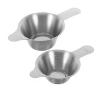 ADOCARN Colino per Tè in Acciaio Inossidabile 2 Pezzi con Filtro a Rete Fine e Manici Doppi, Infusore a Forma di Imbuto per Foglie di Tè e Fondi di Caffè in Cucina e Ufficio