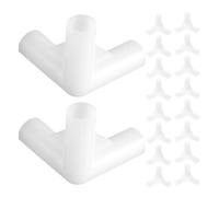 ADOCARN Connettore per Tubi in Plastica a Tre Vie Angolare Bianco 25 Pezzi per Tende e Gazebo, Accessorio Portatile e Multifunzione per Campeggio e Attività All'aperto
