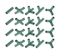 ADOCARN Connettori per Serra da Giardino 20 Pezzi in ABS 5 Tipi di Giunzioni per Telaio, Utilizzati per Costruire Strutture Brevi, Design Semplice ed Elegante Verde
