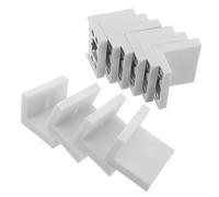 ADOCARN Corner brace for cabinets in Acciaio e plastico bianco, 10 pezzi, staffa angolare a forma di L, distribuzione uniforme dello stress, per cucine e uffici