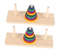 ADOCARN da Tavolo Torre Hanoi in Legno 2 Intellettuale per Adulti Puzzle del in Legno per Sviluppare Rilassamento a Casa