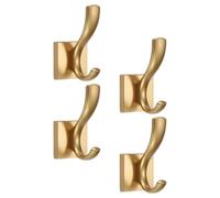 ADOCARN Ganci da Parete in Lega di Alluminio Oro, Set 4 Pezzi per Bagno e Ingresso, Ganci Appenditutto con Superficie Liscia e Senza Bave